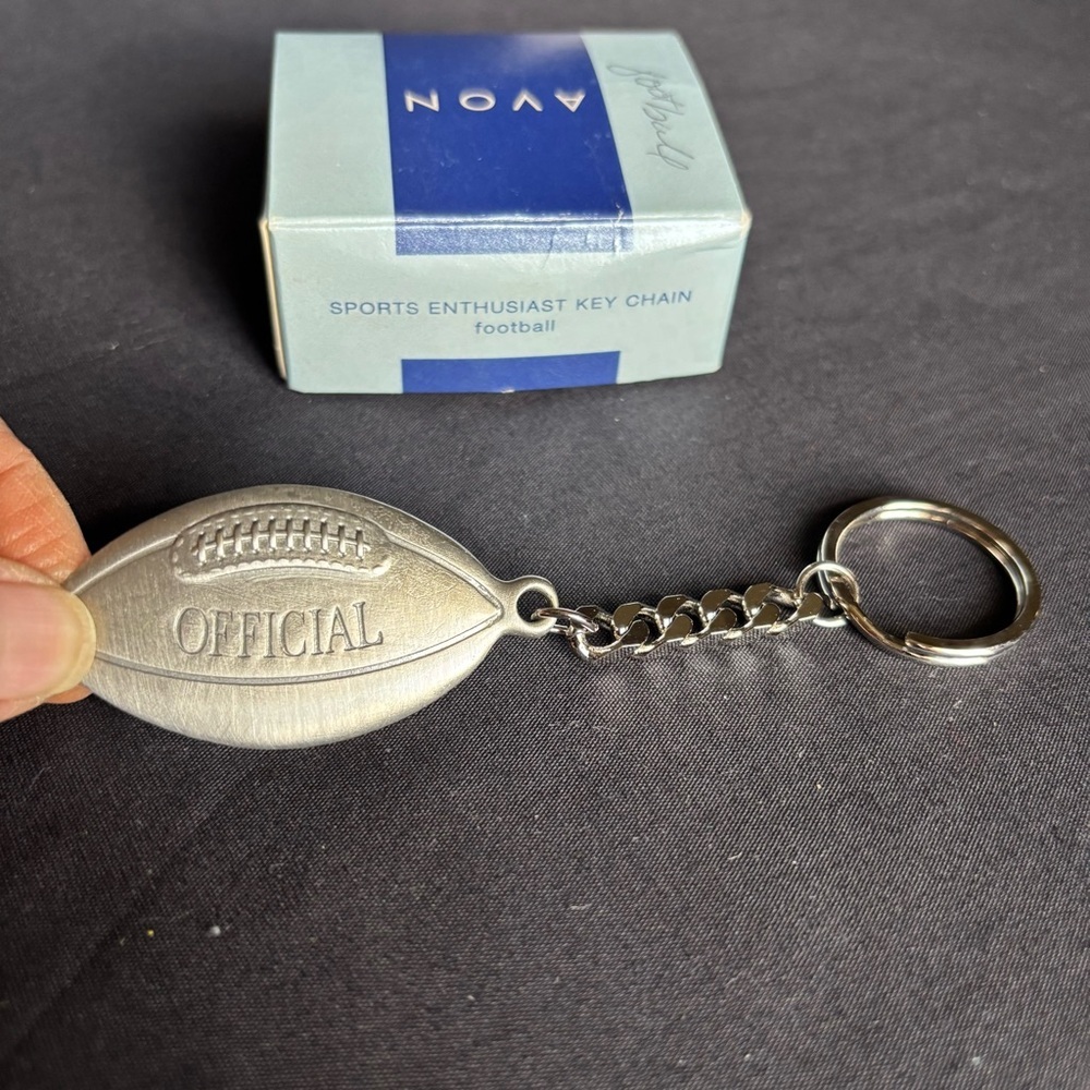 New Avon Official Silver Football Sports Enthusiast Keychain Accessory